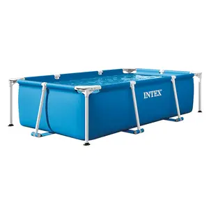 Intex 86in x 23in Rectangular Frame Above Ground Outdoor Splash Swimming Pool