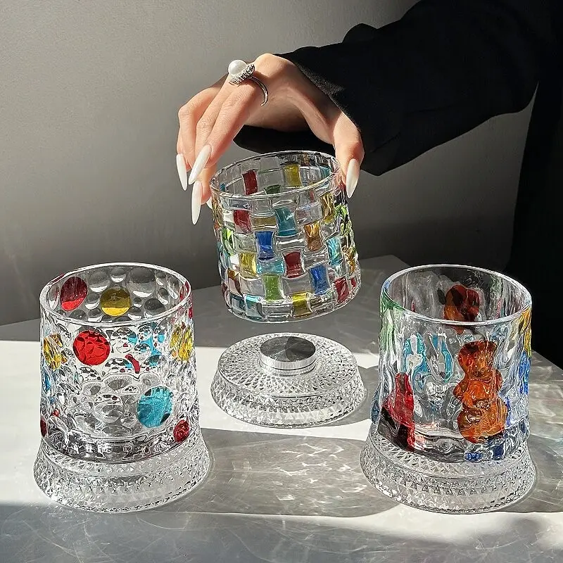 Minimal Luxury Crystal Tumbler with Smooth Spin Design,Hand-Painted Embossed Rotating Whiskey Glass Minimal Luxury Crystal Tumbler with Smooth Spin Design,Hand-Painted Embossed Rotating Whiskey Glass