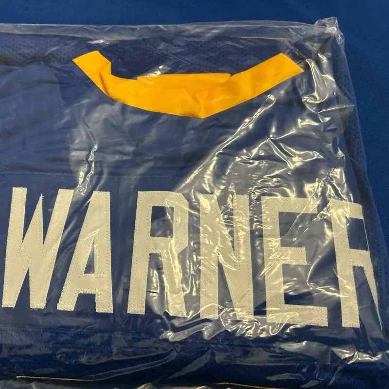 HOF Kurt Warner St. Louis Rams Blue-Yellow Autographed Jersey, High-Quality Fabric, Unique Design, Stand Out Piece for Sports Collectors, Fashion, All Seasons