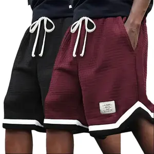 2-Pack Plus Size Men’s Waffle Knit Shorts - Stretch Drawstring Waistband Summer Casual Shorts with Breathable Soft Fabric; Versatile Solid Gray Relaxed Fit Home & Streetwear Shorts, summer outfits ,guys gifts ,shorts for summer