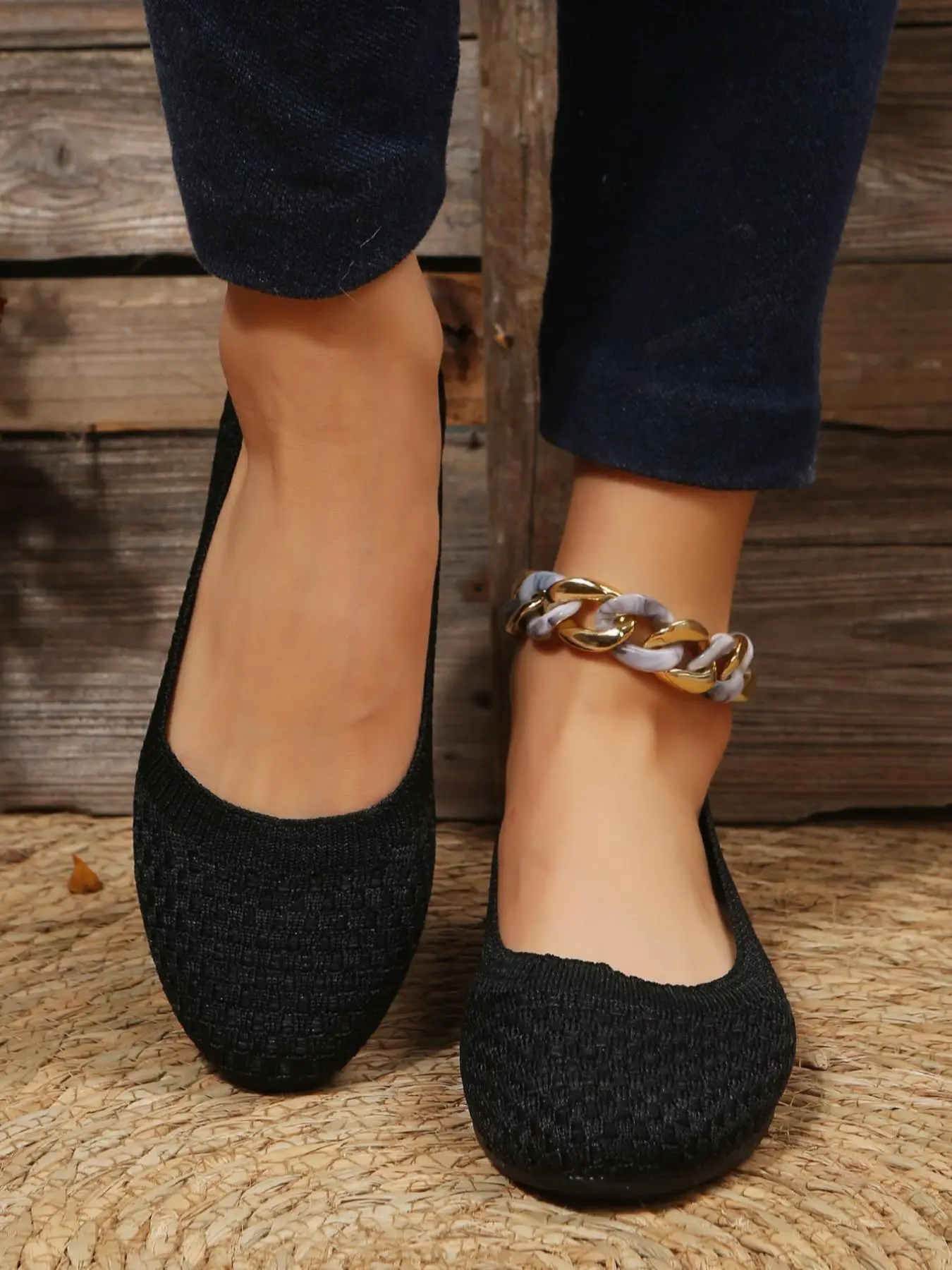 Women's 1 Pair Solid Color Flat Shoes for School, Casual Comfortable Breathable Slip on Thin Shoes for Women & Girls, Female Basic Textured Textile Sh