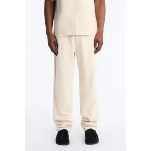 Straight Textured Paradise Thread Pant - Cream