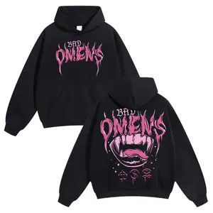 Unisex Pure Cotton Sweatshirt Bad Omens Graphic Soft Material Long Sleeve Pullover Tops Retro Sweatshirt Casual Style Warm Both for Men Women Graphic Street Wear Machine Washable Men's Gifts Comfortable Durable Style Rock Band Merch Great Gift Option