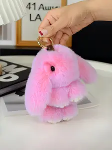 Cute Plush Bunny Keychain Pendant, Soft Stuffed Rabbit Charm Accessory, Bag Charms, Ideal Gift for Party Activities, Adorable Bag Decoration, Fluffy Bunny Keychain