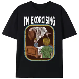 I'm Exorcising Parody Graphic Tee |   Funny Magic 8 Ball Retro Toy T-Shirt |   Horror Humor Casual Top