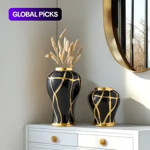 Modern Ceramic Vase, 1 Box Nordic Style Crack Vase, Decorative Vase for Living Room Desktop, Study Atmosphere Vase Ornament, Front Desk Flower Vase, Table Decor, Home Decor Accessory, Ceramic Bouquet Vase #GLOBAL PICKS