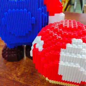 Red+Green+Mushroom-Multi color compressed link small building block series