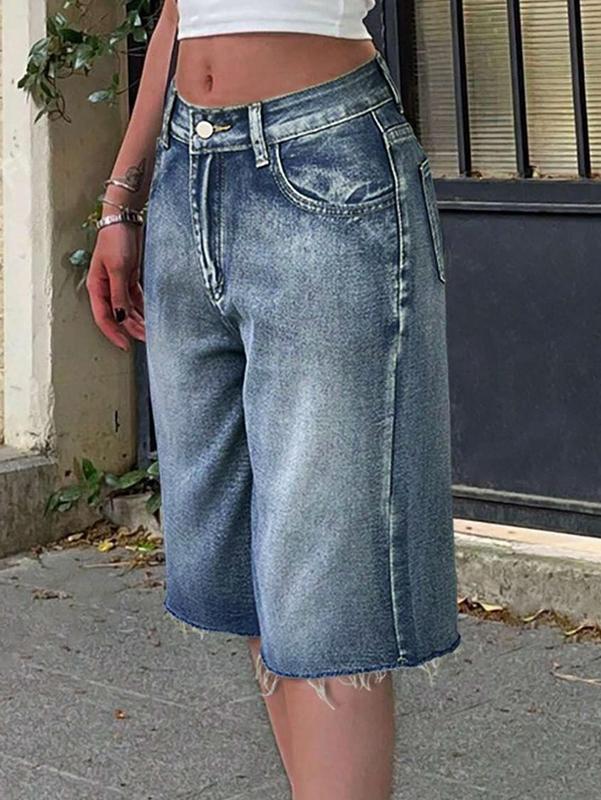 Women Jorts Baggy Jeans Jorts Outfits Mid-Low Waisted Denim Y2K Shorts Summer Hot Short Pants Streetwear