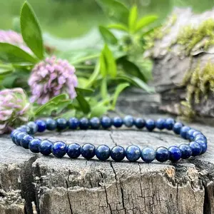 Natural Handmade Lapis Lazuli Bracelet 4mm Beads Stretch Men Women Bracelet Healing Chakra Gemstone Beaded