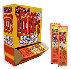 Herb’s Red Hot Pickled Sausage No Pork 50 ct