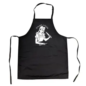 I've Got A Knife Cookout Apron Funny Baking Kitchen Novlety Smock Funny Aprons Adjustable Household Items Graphic Print Mother's Day Apron Funny Food Cover Novelty Cooking Aprons for Men Black