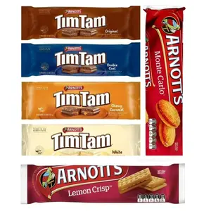 Combo Packs - Tim Tam Chocolate Biscuits – Assortment Packs - 1 Original, 1 Double Coat, 1 Chewy Caramel, 1 White, Monte Carlo Jam Biscuits & Lemon Crisp Biscuits, Great Family Treats (Value 6 Pack)