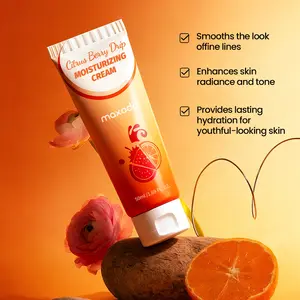 Maxodo Citrus Berry Drip Moisturizing Cream 50ml Hyaluronic Acid Peptides 24H Moisture All Skin Types Daily Use - Moisturizer, Scent, Collagen Deep Hydration