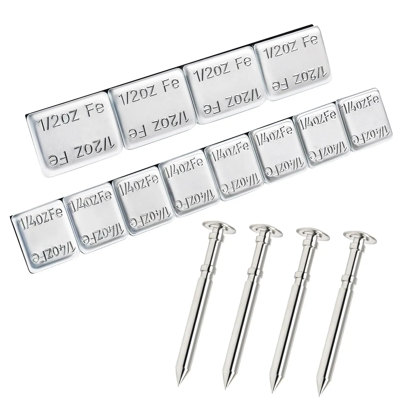 pinedash pro Pinewood derby Car Axles Kit - 4OZ 12pcs 2 Sizes Pinewood Weights & 4pcs Derby Car Axles for Derby Car Kit Pinewood Weights Derby Weights Kit Wheels Axles Speed