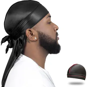 Silky Durag for Men Wave Cap Satin Dorag for Men Women 360 Wave