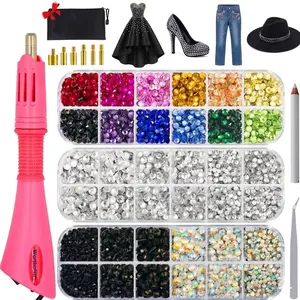 Hotfix Applicator Bedazzler Kit with Rhinestones 5000 Pcs AB Crystal, Hot Fix Bedazzling Kit Crystals Rhinestone Applicator Tool for Clothing Fabric