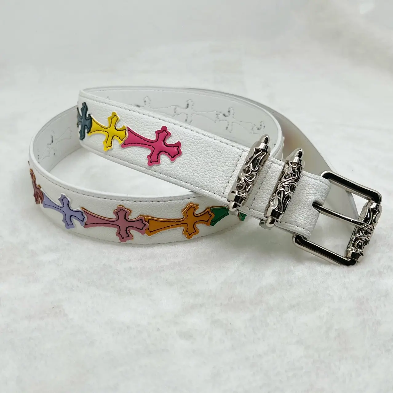 Unisex Pebbled Pattern Belt - Retro Trendy Fashion Accessory for Men and Women