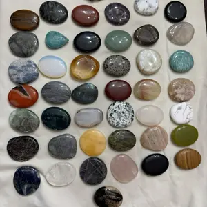 Crystal Pocket Smooth Stone Flat - Many Crystal Choices to Pick Custom Clear Flower Agate Live Light Amethyst Aquarius USA Made Natural Formed