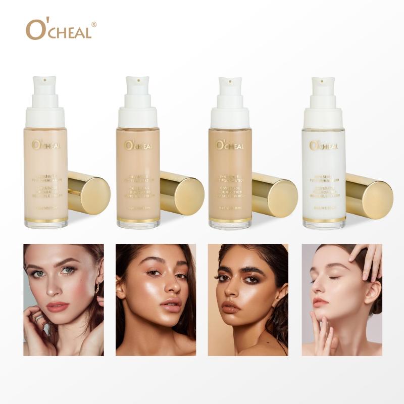 4 Shades High Coverage Foundation Concealer, Lightweight Flawless Finish Concealer Pen for Acne Scars & Dark Circles, Long-Lasting Makeup Base Cosmetic