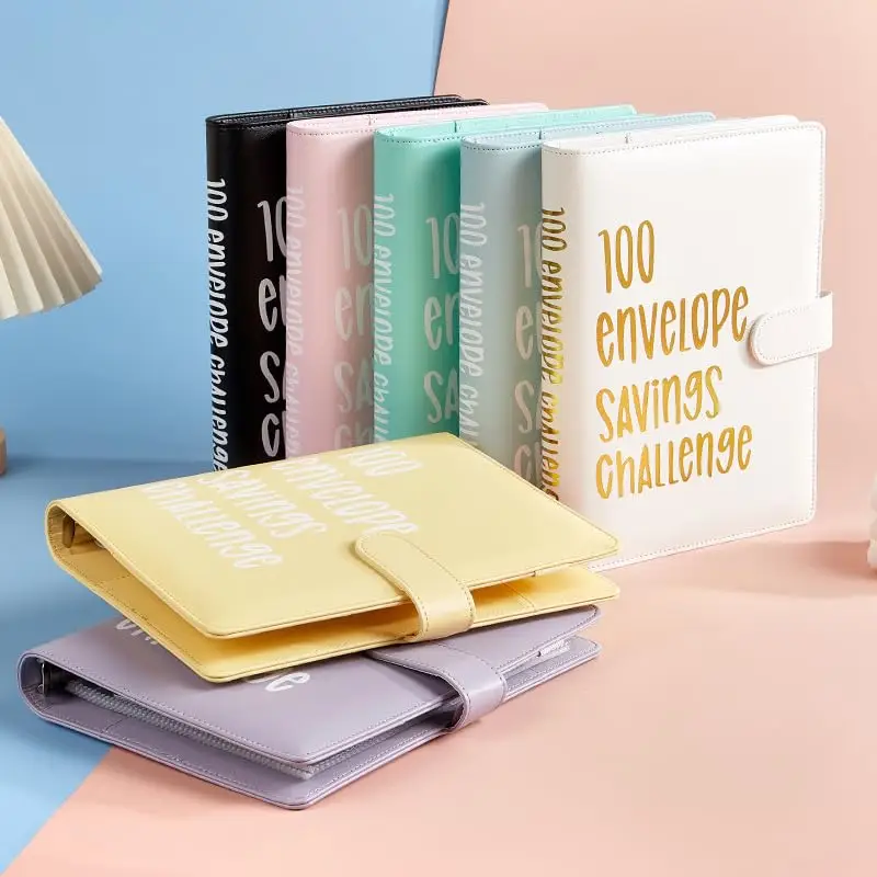 100 Envelopes A5 Savings Challenge Book with Cash Envelopes - Saving $5,050 Financial Management Personal Finance Organizer Durable Waterproof Planner