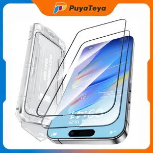 PUYATEYA [Limited-Time Clearance] 2PCS iPhone Tempered Glass Screen Protectors - 9H+ Hardness, 12FT Military Armor Shatterproof, Shockproof, 1:1 Full-Coverage, Auto-Align Fit, Bubble-Free, Long-Lasting Protection, Phone & Tech Accessories outdoorfun