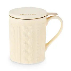 Annette™ 3D Ceramic Mug w/ Infuser - Knit - "Warm & Cozy"
