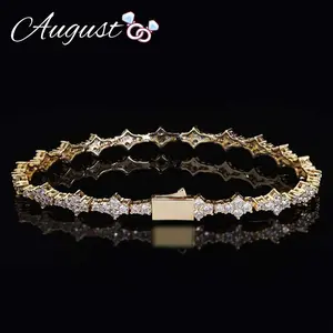 Spring Buckle Cubic Zirconia Tennis Bracelet Jewelry for Men Women Personalized Couple Bracelet Accessories Exquisite Packaging