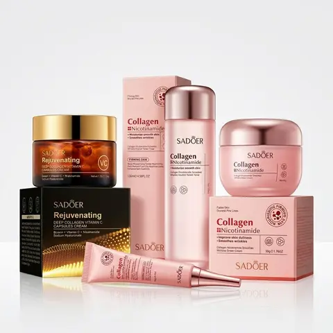 Korean Capsule Face Cream Skincare Kit, TikTok Viral 4-Piece Set, Brightening, Hydrating, Uneven Skin Tone Correction, Day & Night Moisturizer, K-Beauty Repair Formula