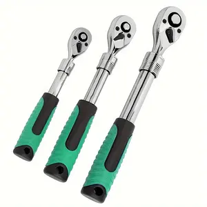 72T Ratchet Wrench Set 3-PC - 1/4" 3/8" 1/2" Drive Quick Release Reversible Socket Wrench with Extendable Handle for Auto Repair & DIY