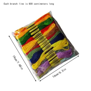 Cross Stitch Thread, DIY Embroidery Floss, Colorful Polyester Threads, 50-447 Colors, 8m Per Strand, Bright and Durable, Random Colors