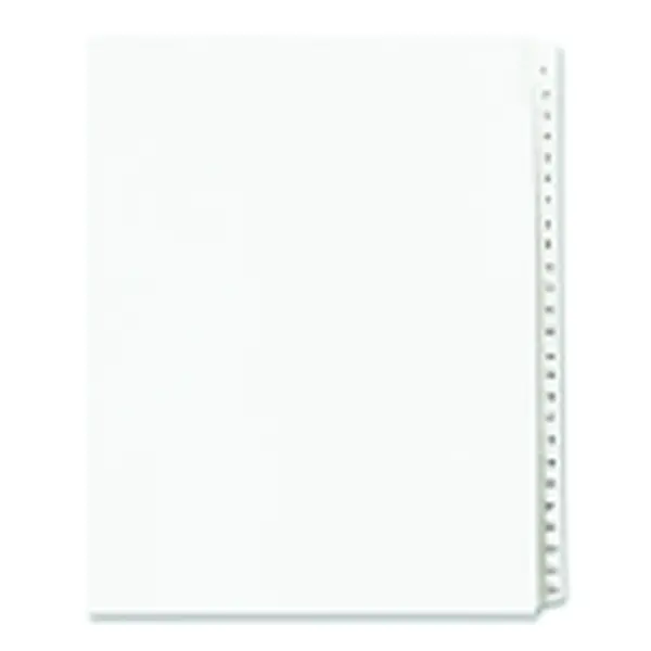 Avery Collated Reinforced Side Tab Legal Index Divider with Allstate Tabs, Unpunched Binding Edge, White, Pack of 25, for Index Briefs, Legal Documentation Files, Legal Briefs
