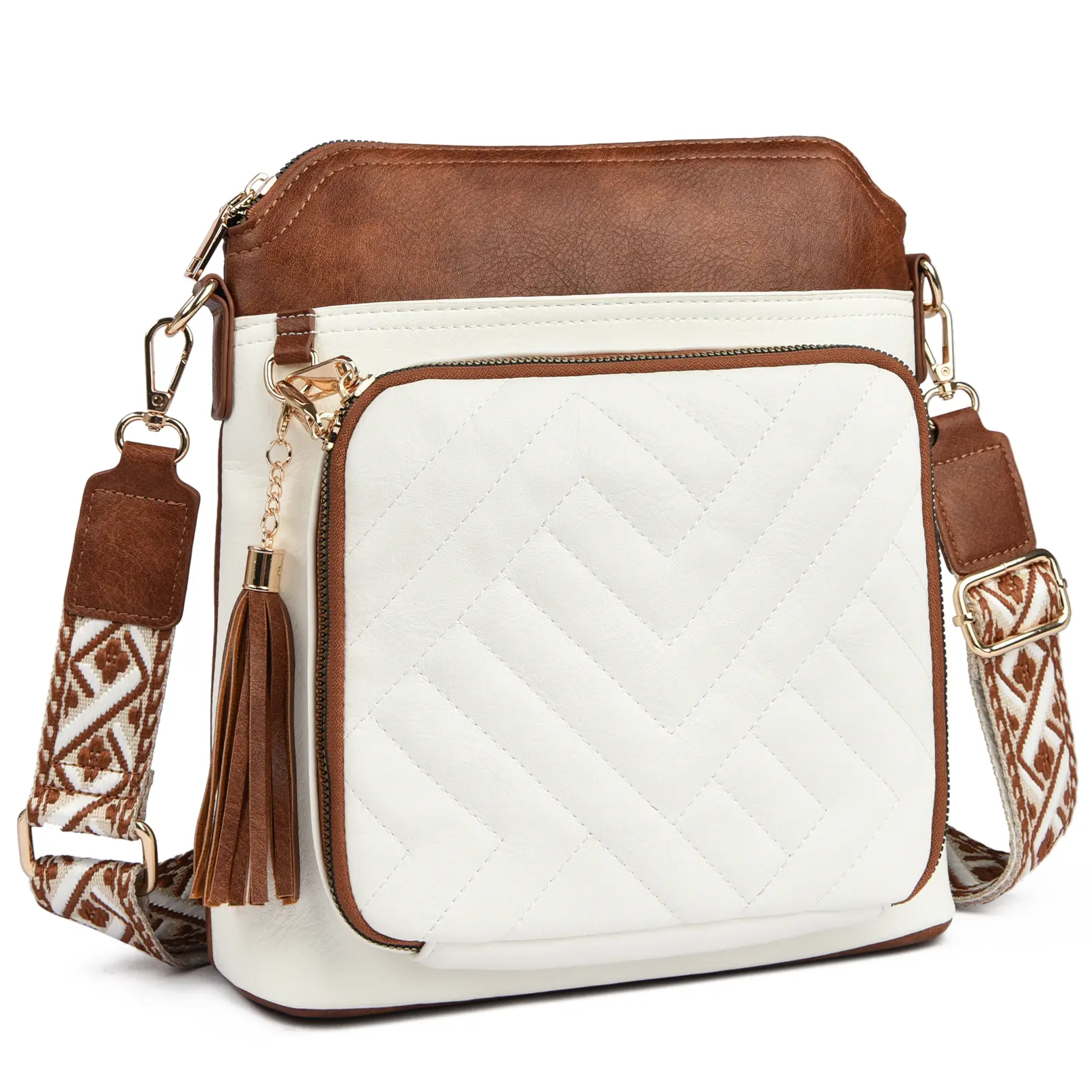 Myhozee Women's Chic Vegan Leather Cross Body Handbag, Lightweight Commuter Purse for Travel with RFID Wallet & Adjustable Strap, Casual Commuter Bag, Commuter Purses