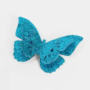 Turquoise Blue Sequin Butterfly Clip | Pin | Choker | Necklace I Hair Pin
