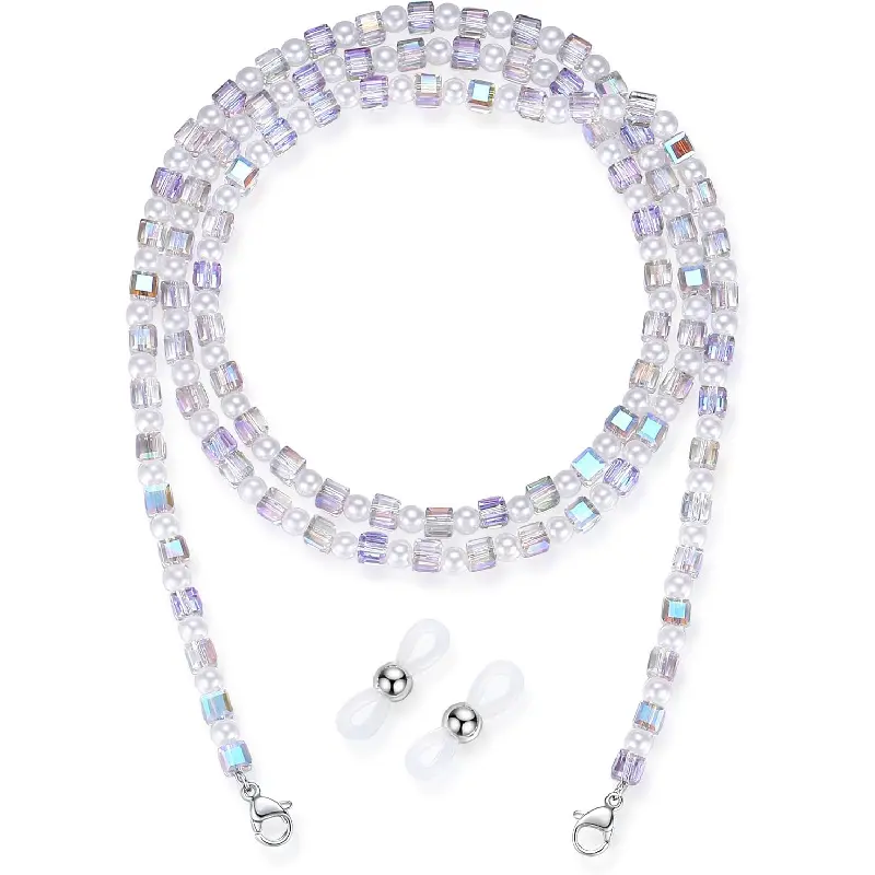 Crystal Beaded Eyeglass Chain Face Mask Holder Chain Necklace Mask Lanyard Glasses Strap for Women Sunglasses Chains