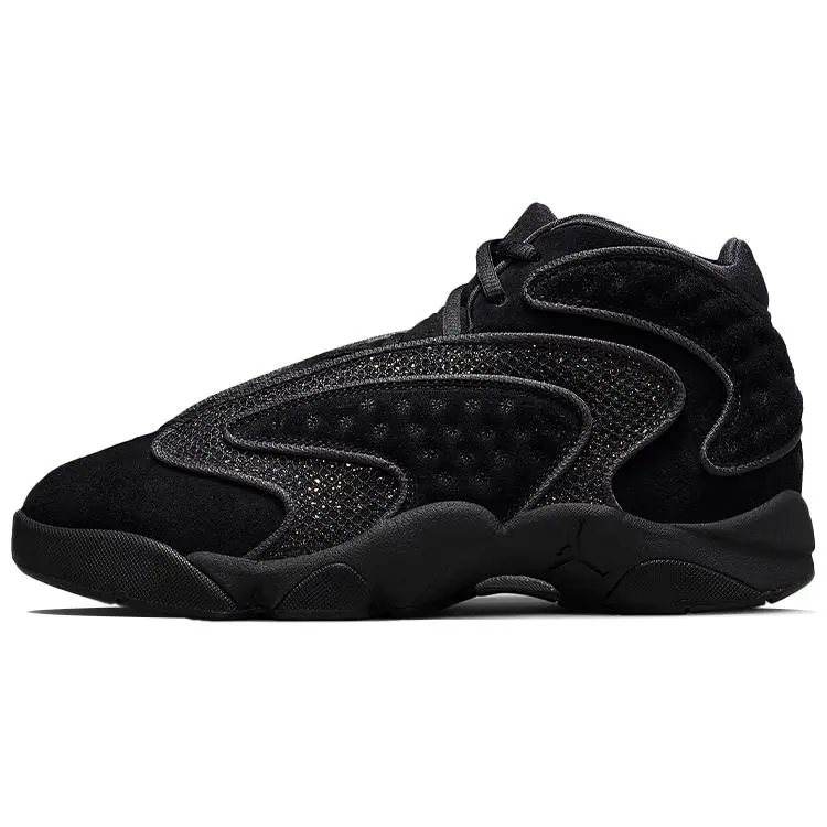Jordan OG Black Metallic Gold Retro Mid Top Basketball Shoes Women's DO1850-007