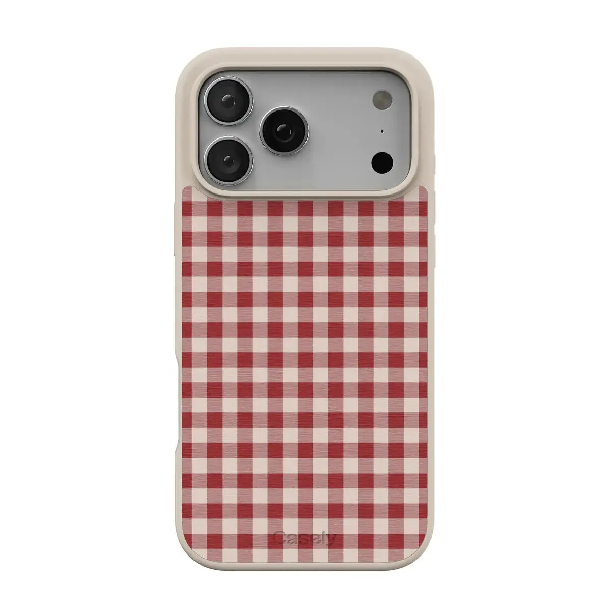 Casely iPhone 17 Pro Case | Sweet Jam | Red Gingham | Align Soft-Touch Flexible Bumper Case | Compatible with MagSafe