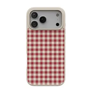 Casely iPhone 17 Pro Case | Sweet Jam | Red Gingham | Align Soft-Touch Flexible Bumper Case | Compatible with MagSafe