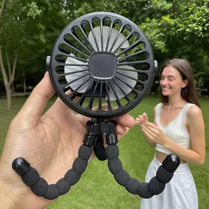 Portable Handheld Octopus Fan with Flexible Tripod, USB Rechargeable Mini Folding Fan, 3 Speed Silent Operation, Quiet Cooling Fan for Home Outdoor Use, Ideal Gift for Camping Students and Professionals