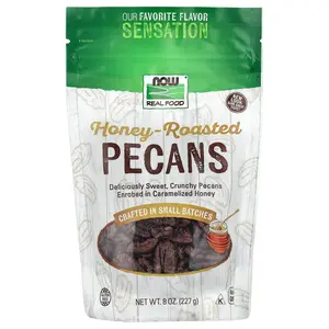 NOW Foods Real Food, Honey Roasted Pecans, 8 oz (227 g)