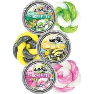 Crazy Aaron’s Putty Mini Tins Spring Sunshine Gift Set – 3 Pack (Humming Bird, Sneaking Snail & Buzzing Bee) – Sensory Fidget Toy Bundle – Soft, Stretchy, Colorful – .47oz Each – Ages 3+