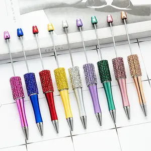 Creative diamond bead pens wholesale DIY plastic bead ballpoint pens hand inlaid with diamonds detachable bead pens