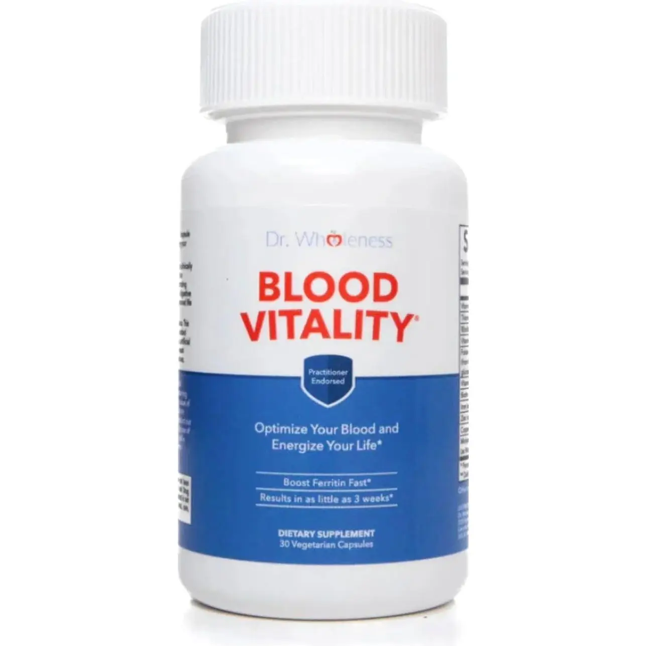 Dr. Wholeness Blood Vitality | Daily Iron/Multivitamin Supplement | Boost Ferritin and Energy, Most Effective Iron Supplement, High Potency, Non-Constipating, No Nausea, and Bioavailable | 30 Capsules