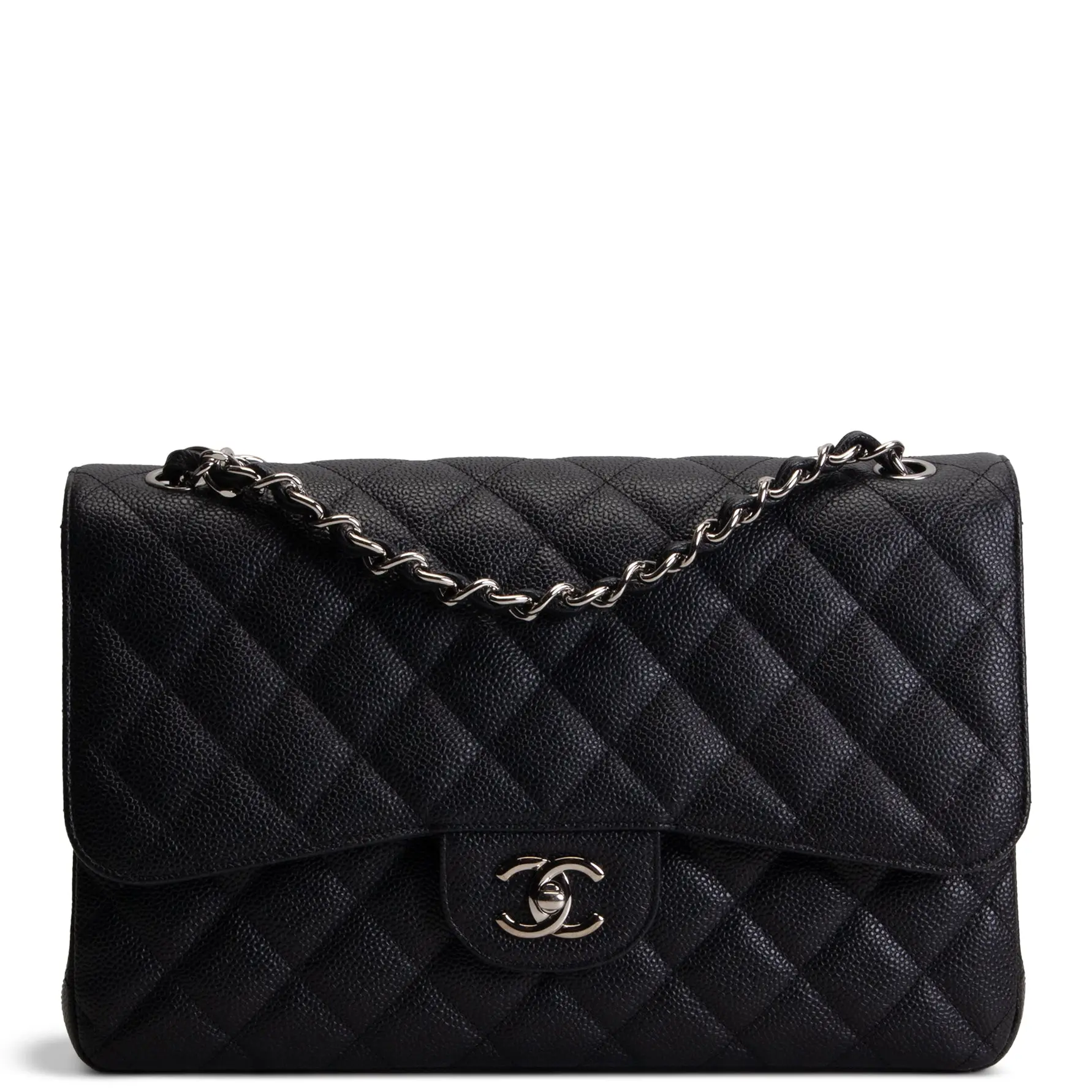 Pre-owned CHANEL Caviar leather Crossbody Bags Caviar Jumbo Double Flap Black