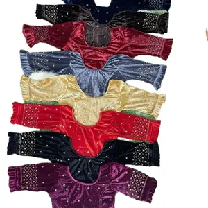 Soft Velvet Stretchable Blouses for size 32/34, for All Seasons - Versatile Top for Various Occasions - Shirts