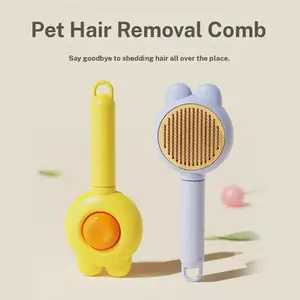 New Cat Grooming Brush for Shedding & Ear Cleaning, Pet Slicker Brush for Cats, Dogs & Rabbits, Fur Removal Tool