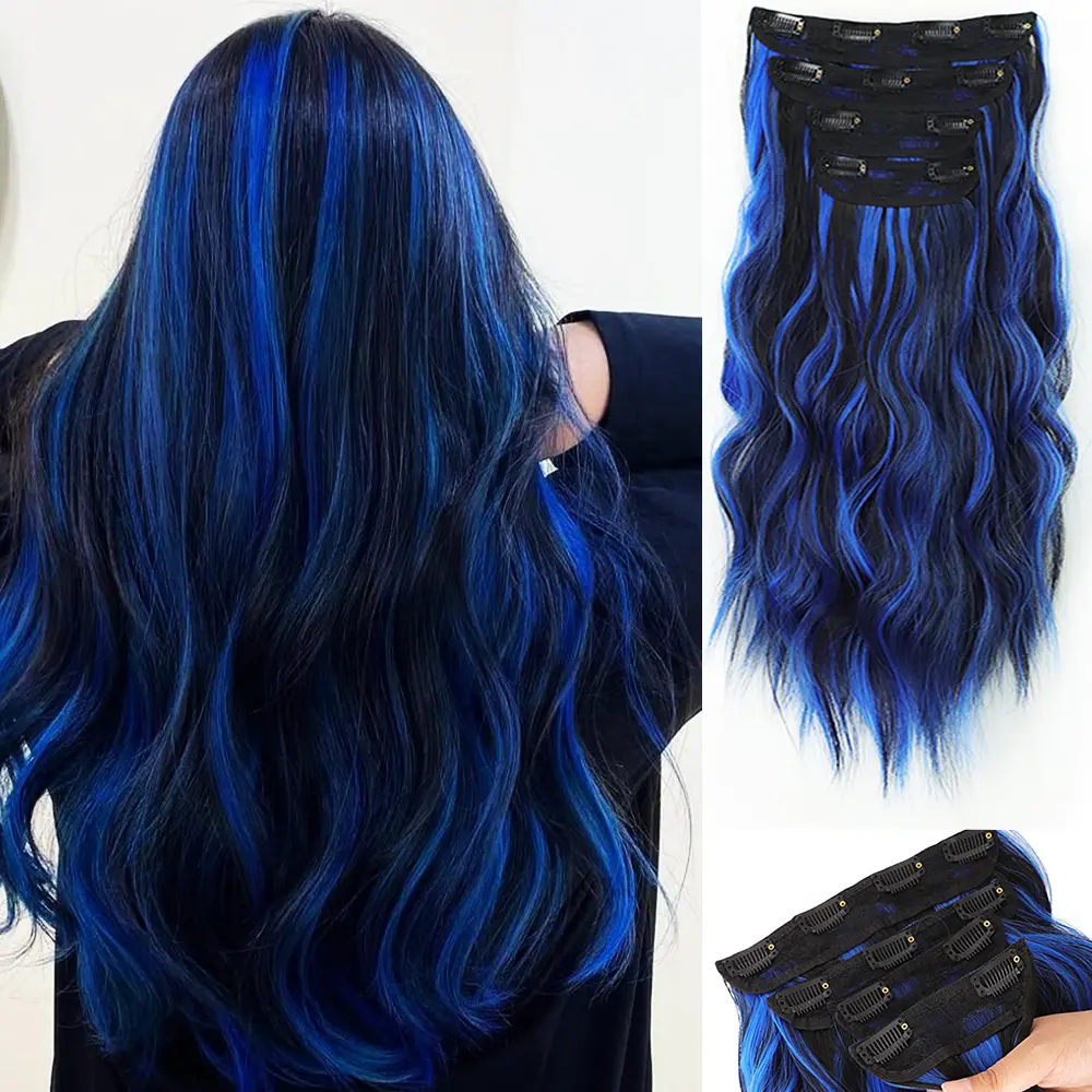 Black mix Blue Highlights