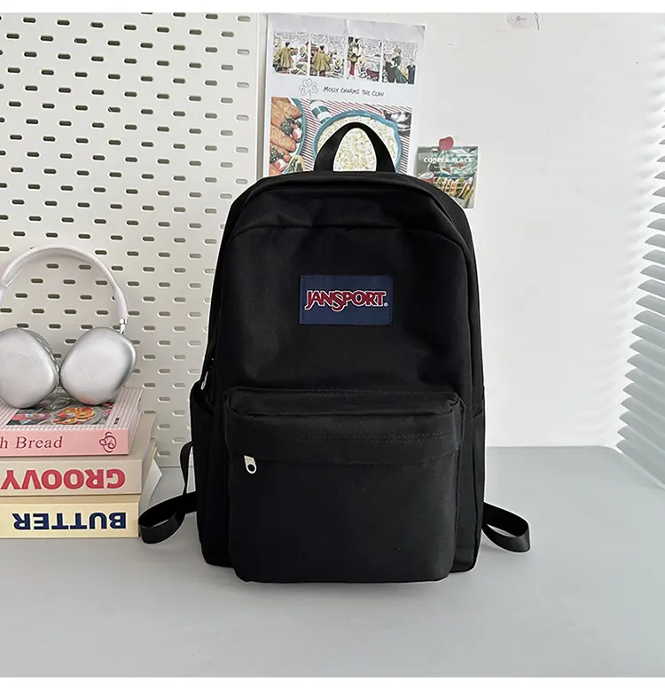 JanSport SuperBreak Multifunctional Backpack - Durable, Lightweight Back to School Bookbag with 1 Main Compartment, Front Utility Pocket with Built-in Organizer, School Supplies Storage - Teen Boy Gift, Everyday Bag, Premium Black