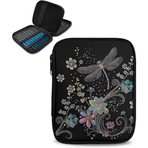 Kathyboom Dragonfly Organizer Case for Interchangeable Circular Knitting Needles, Crochet Hooks and Knitting Accessories, Keep All in Place and Easy to Carry