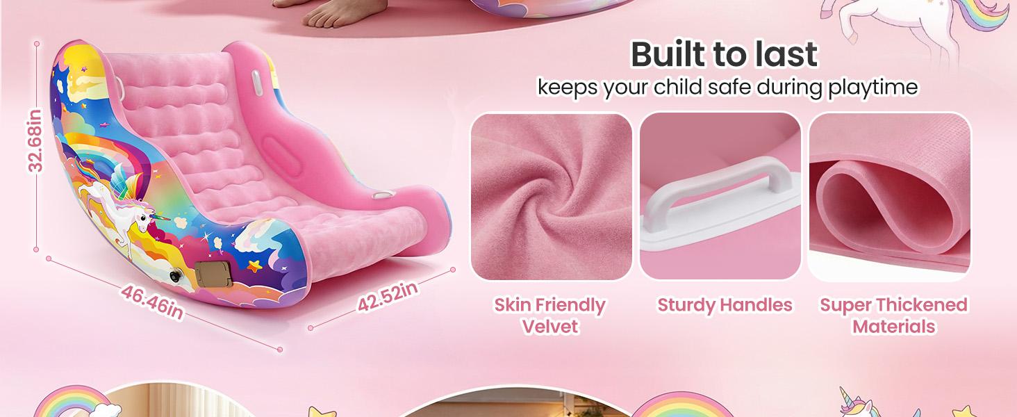 Crakrora Rocking Sensory Chair for Kids Baby Inflatable Air Cloud Rocker Sofa for Autism ADHD Toddlers 3-8 Years Gifts Premium PVC Leak-Proof Portable Inflation Self-Soothing Motor Skills Training Crakrora Rocking Sensory Chair for Kids Baby Inflatable Air Cloud Rocker Sofa for Autism ADHD Toddlers 3-8 Years Gifts Premium PVC Leak-Proof Portable Inflation Self-Soothing Motor Skills Training
