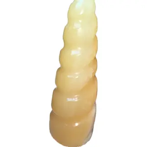 Natural Small Orange Calcite Crystal Spiral Tower Unicorn Horn